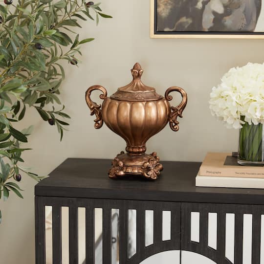13" Bronze Traditional Decorative Jar